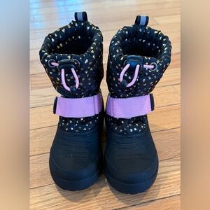 Kids Black and Pink Winter Boots